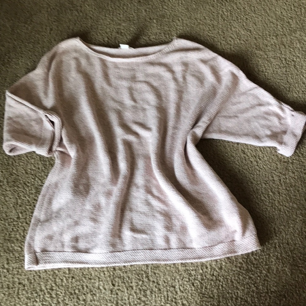 H&M slouchy knit sweater rolled elbow sleeves L